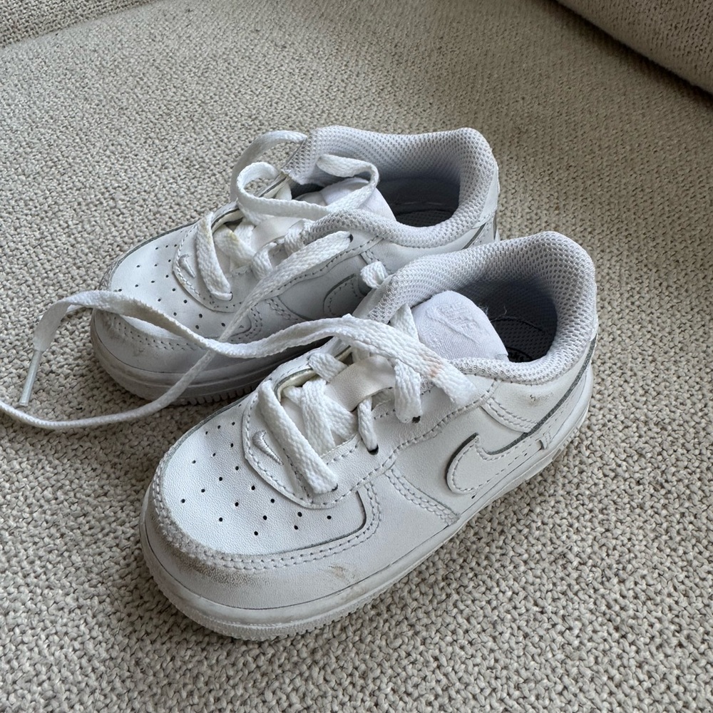 Nike Air Force Ones Kids All-White Sneakers